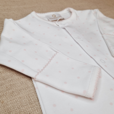 Pijama blanco Lunares rosados